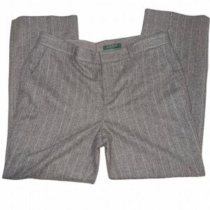 Lauren Ralph Lauren Gray Pinstripe Wool Blend Trousers. Size 14P